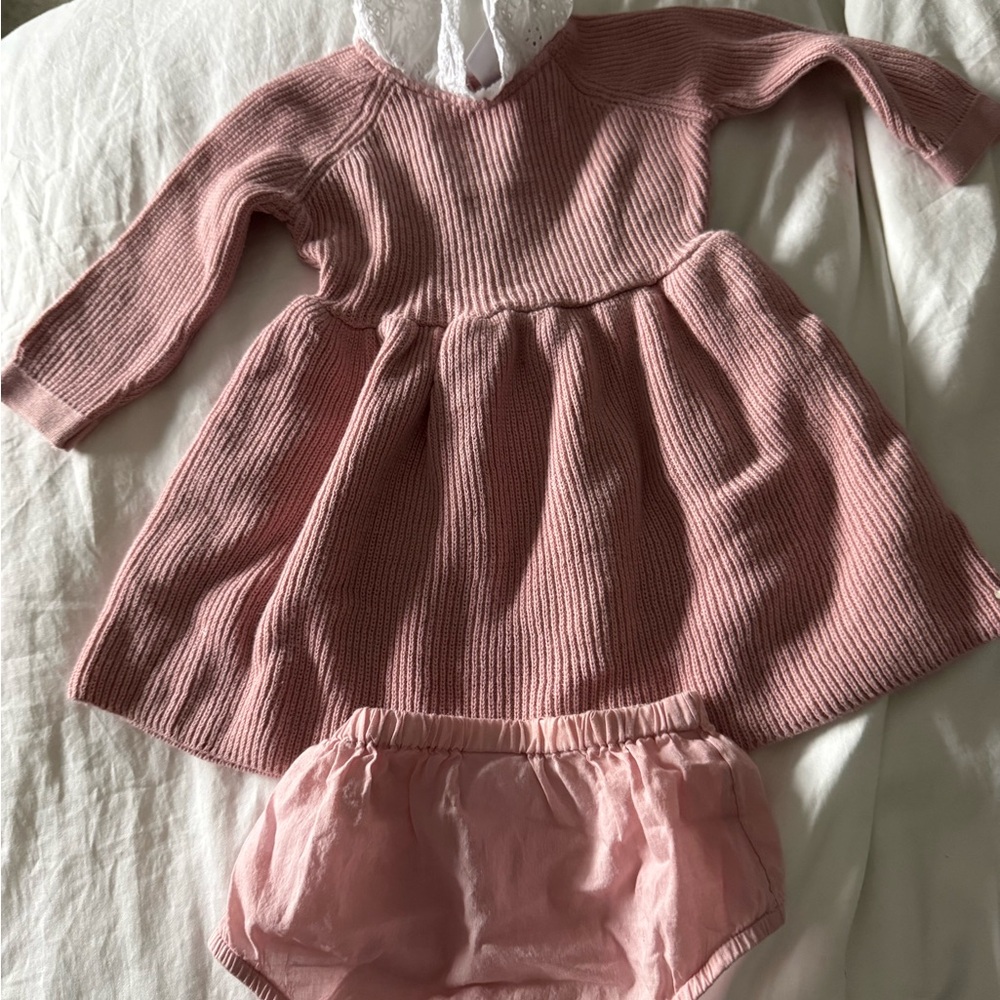 Nordstrom Pink Knit Dress with Bloomers